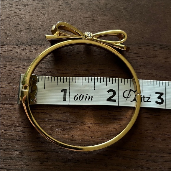 Kate Spade Love Notes Crystal Hinged Bangle Gold - Picture 15 of 15
